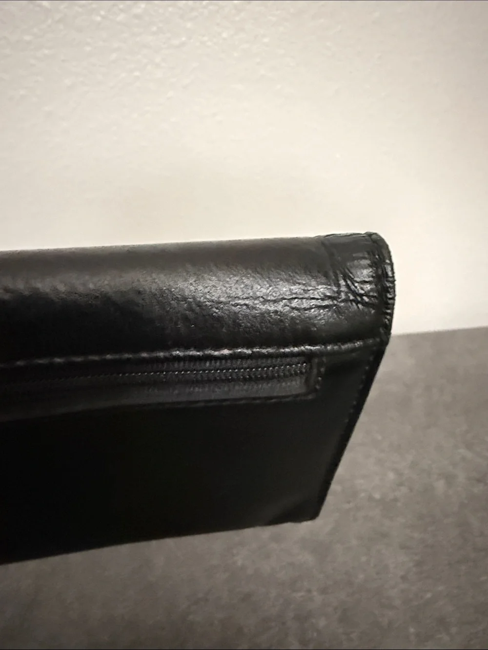 Classic Black Leather Wallet Clutch with Silver Ring Accent Wilson’s Leather
